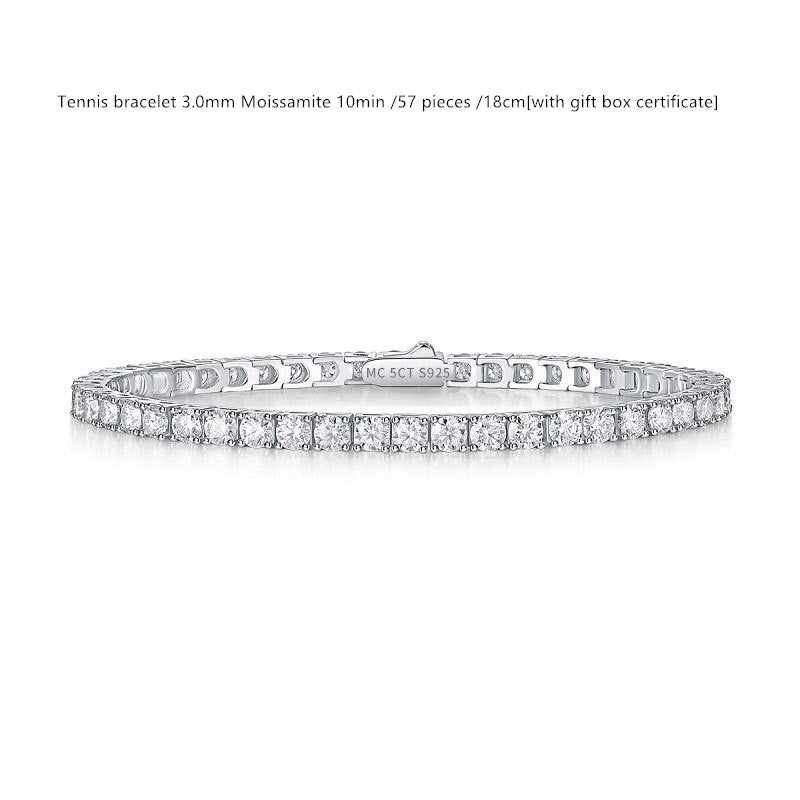 Sterling Silver D Color Moissanite Tennis Bracelet For Women