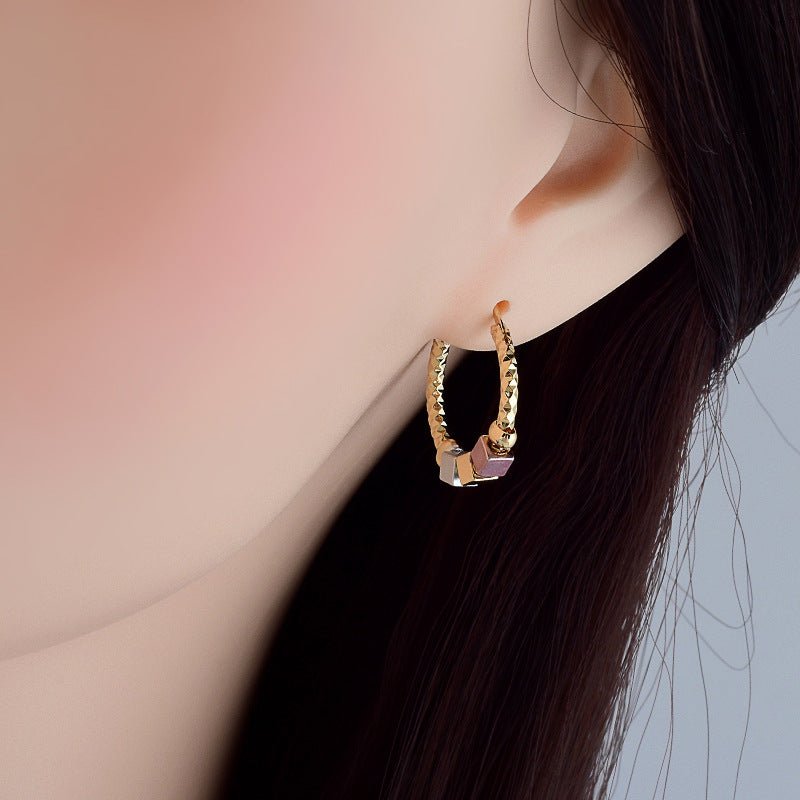 Rosette hoop earrings