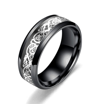 Stainless steel dragon pattern ring - view 5