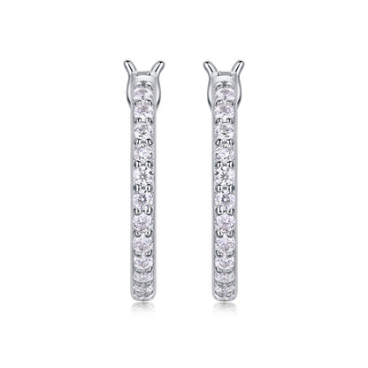 Streamer Diamond Set With Moissanite Silver Earrings - view 3
