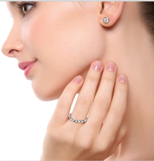 Linked Hearts Silver Band Ring - product view 7