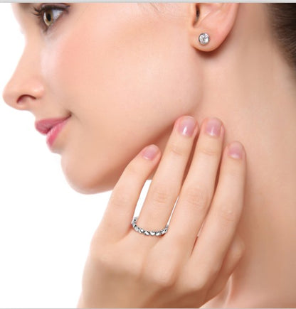 Linked Hearts Silver Band Ring - product view 7
