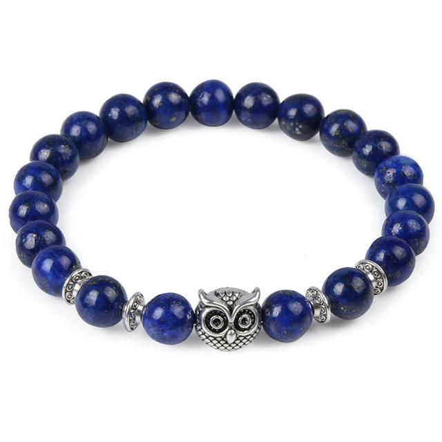 Natural Stone Owl Head Yoga Bracelet - view 3
