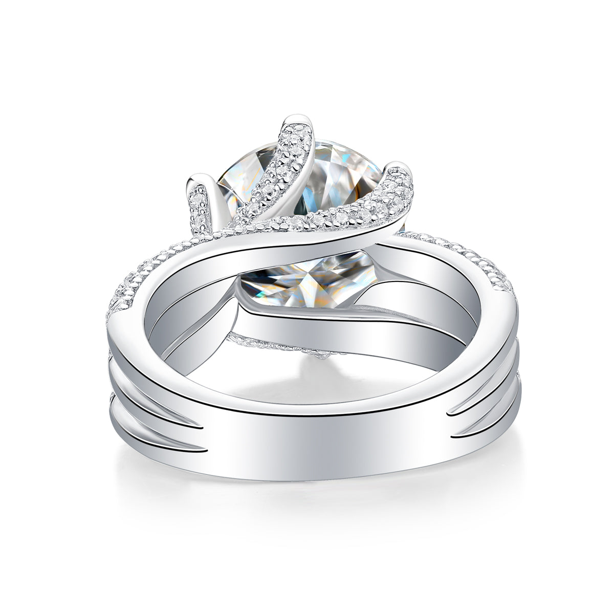 Luxury Fashion Large Diamond Ring Moissanite Silver - view 3