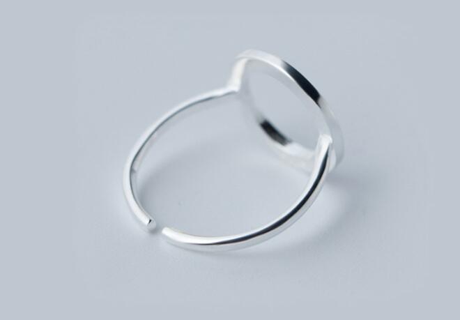 Open Circle Silver Statement Ring - product view 5