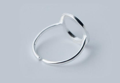 Open Circle Silver Statement Ring - product view 5