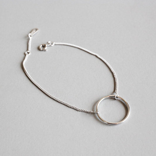 Open Circle Silver Bracelet - view 1