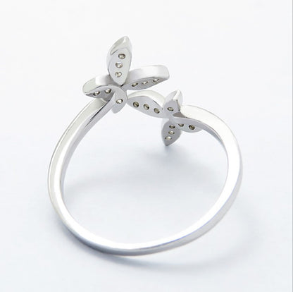 Butterfly silver ring