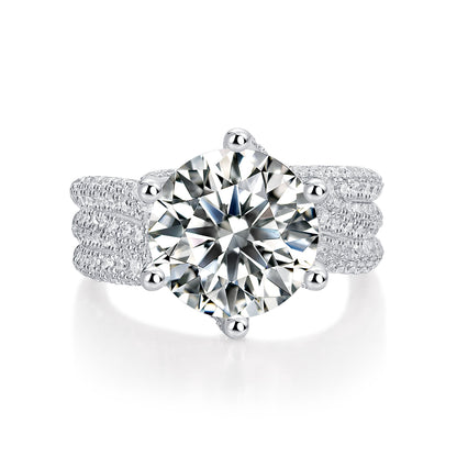 Luxury Fashion Large Diamond Ring Moissanite Silver - view 5