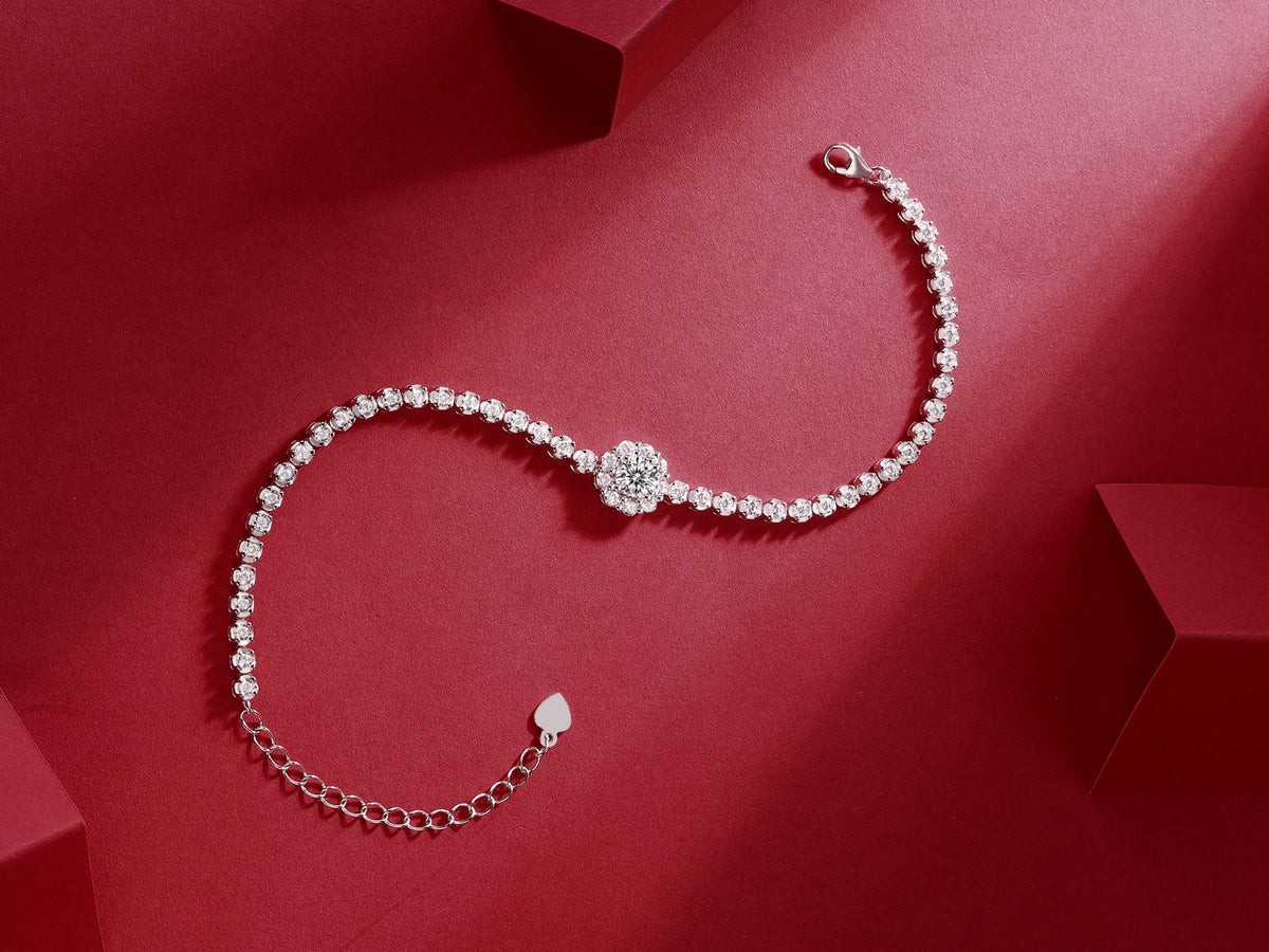The Bridge Of Magpies Luxury Fashion Moissanite Silver Jewelry Bracelet - view 5