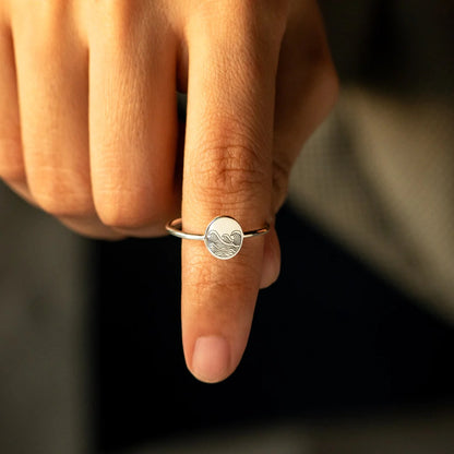 S925 Pure Silver Sea Wave Storm Ring Female Simple - view 4