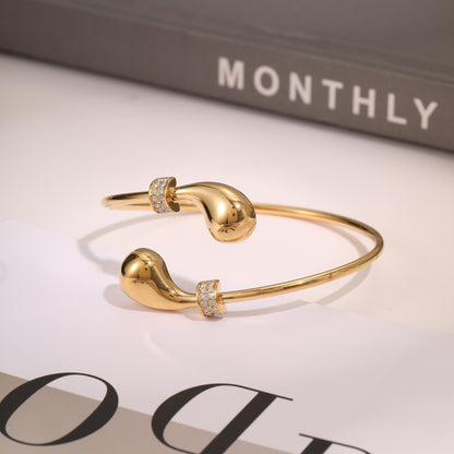 European And American Ins Fashion Design Stainless Steel Bracelet Opening Bracelet - view 2