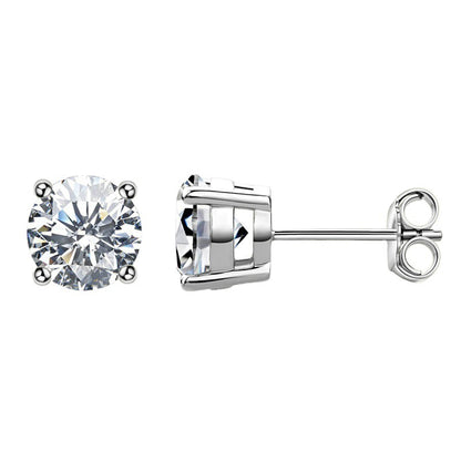 Gold-Tone Moissanite Solitaire Stud Earrings - view 4