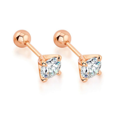 Four-Prong Screw-Back Moissanite Stud Earrings - view 2