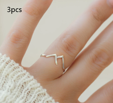 Mountain-shaped Copper Creative Custom Ladies Ring - view 3