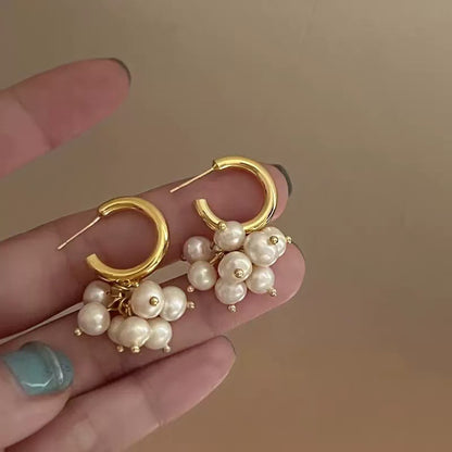 925 Silver Needle Internet Celebrity Same Style Gold Earrings Women's Light Luxury...