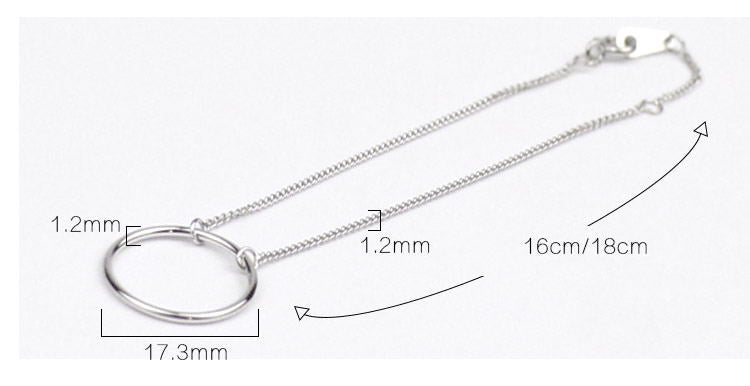 Open Circle Silver Bracelet - product view 2