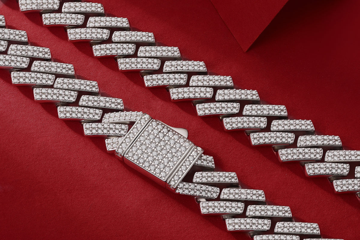 Man Luxury Fashion Mosan Diamond S925 Silver Necklace - view 5
