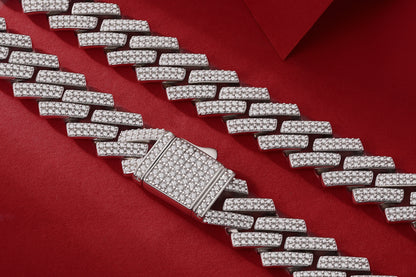 Man Luxury Fashion Mosan Diamond S925 Silver Necklace - view 5