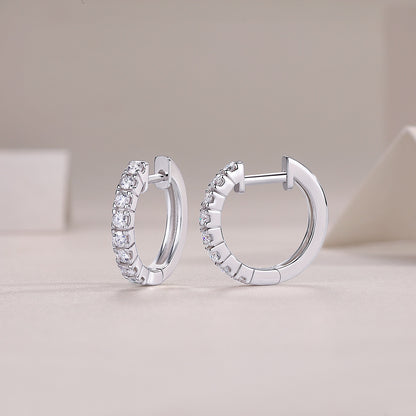 Moissanite Silver Hoop Earrings - product view 4