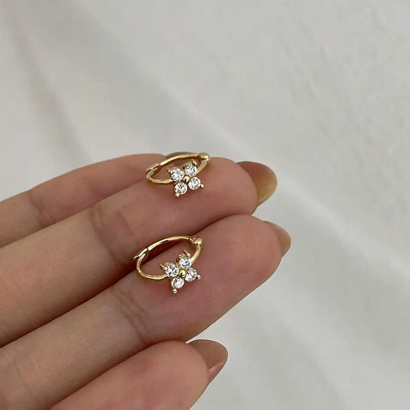 925 Silver Needle Internet Celebrity Same Style Gold Earrings Women's Light Luxury...