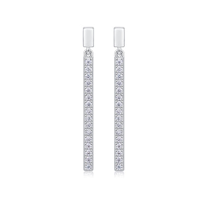 Jumping Diamond Set Moissanite Silver Earrings