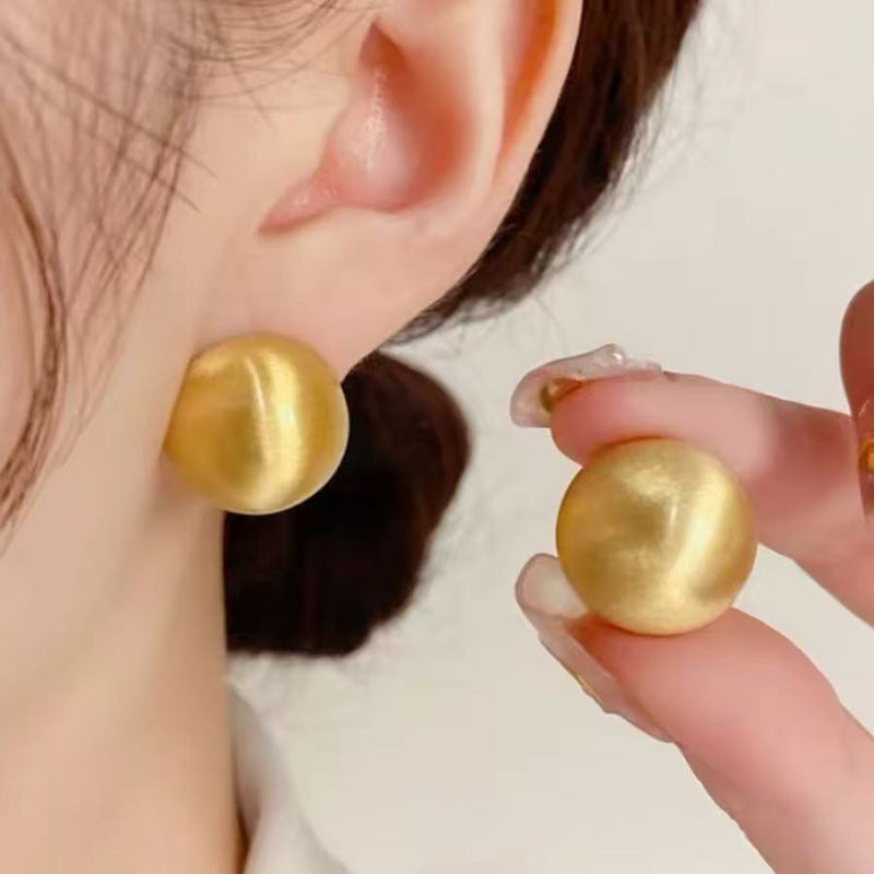 925 Silver Needle Internet Celebrity Same Style Gold Earrings Women's Light Luxury...
