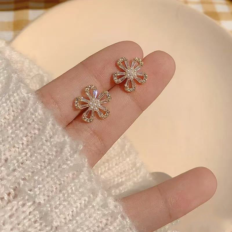 925 Silver Needle Internet Celebrity Same Style Gold Earrings Women's Light Luxury...