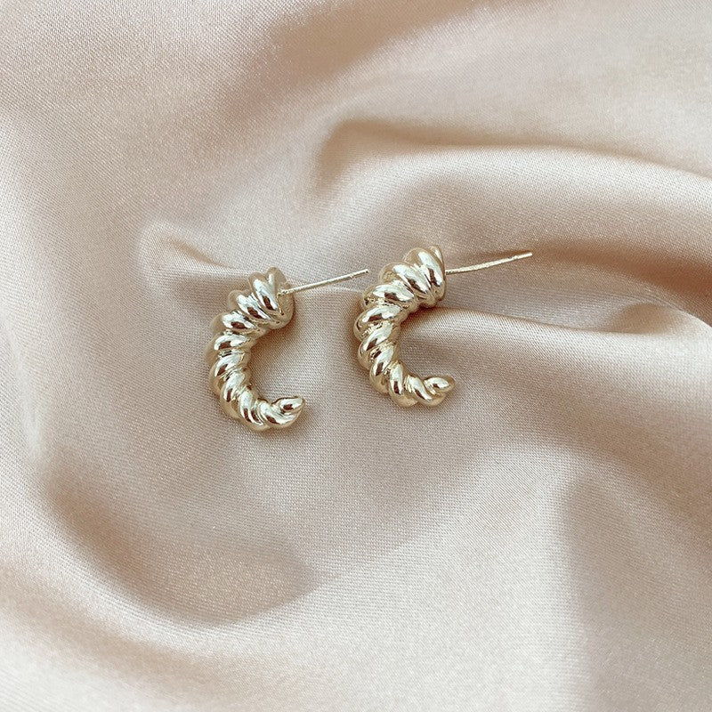 925 Silver Needle Internet Celebrity Same Style Gold Earrings Women's Light Luxury...