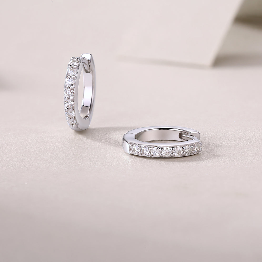 Sure Diamond Set Moissanite Silver Earrings Luxury