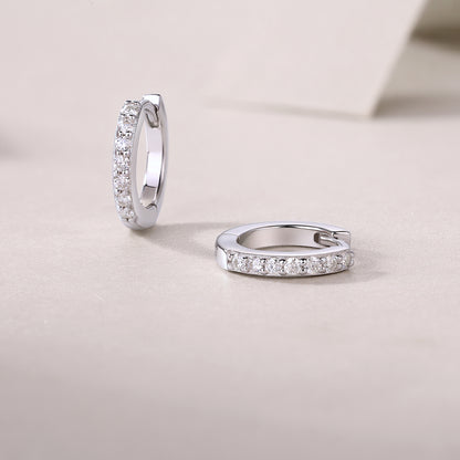Sure Diamond Set Moissanite Silver Earrings Luxury - view 4