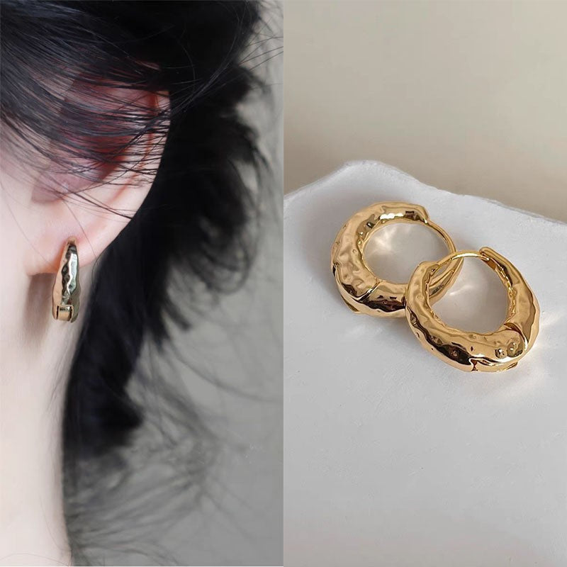 925 Silver Needle Internet Celebrity Same Style Gold Earrings Women's Light Luxury...
