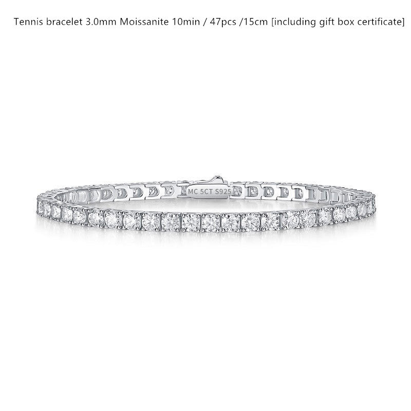 Sterling Silver D Color Moissanite Tennis Bracelet For Women