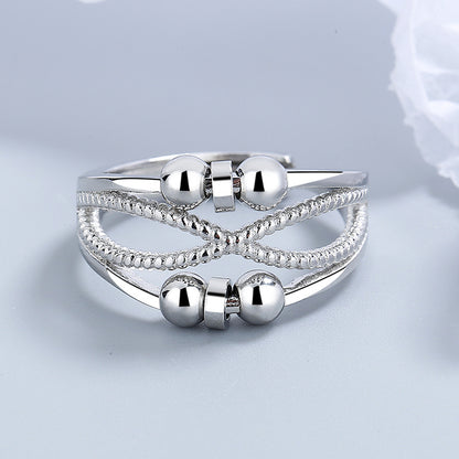 Rotatable Ring With Open Design Fashion Double-layer - view 4