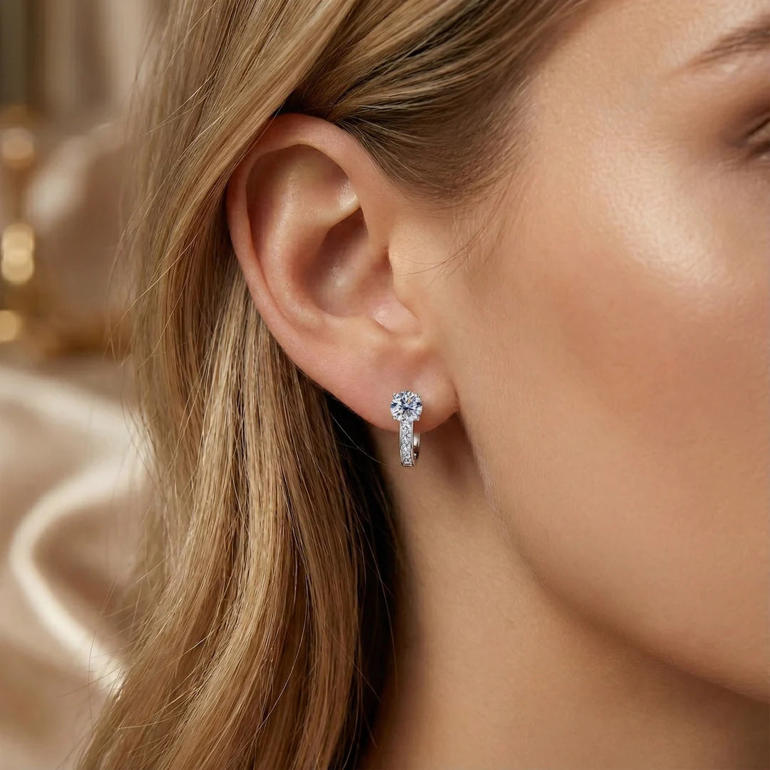 Fashion Versatile Moissanite Drop Earrings For Women, Light Luxury High-End Zircon