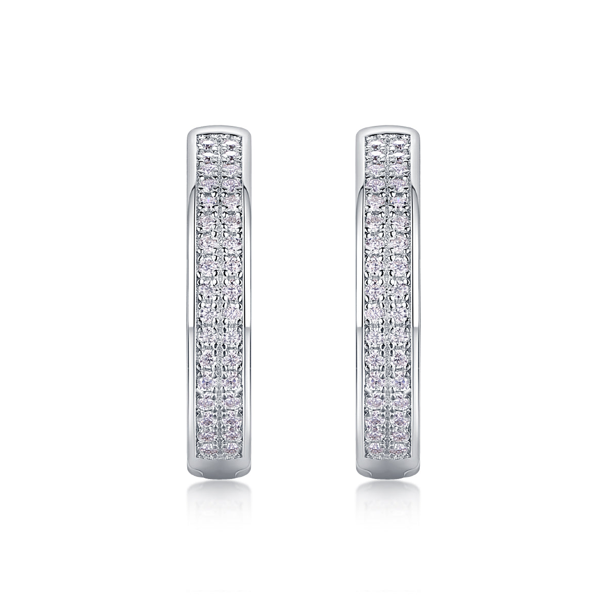 Firefly Light Moissanite S925 Sterling Silver Platinum-plated Stud Earrings - view 6