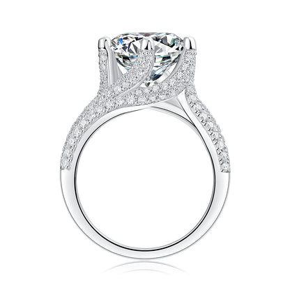 Luxury Fashion Large Diamond Ring Moissanite Silver - view 2