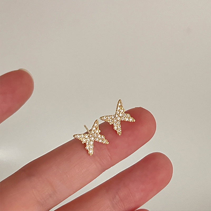 925 Silver Needle Internet Celebrity Same Style Gold Earrings Women's Light Luxury...