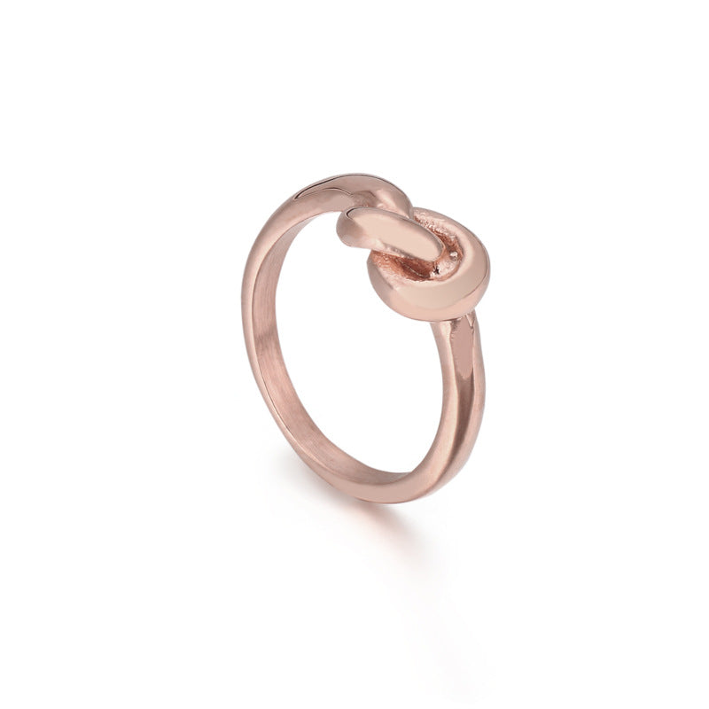 Truelove Knot Geometric Titanium Steel Ring - view 6