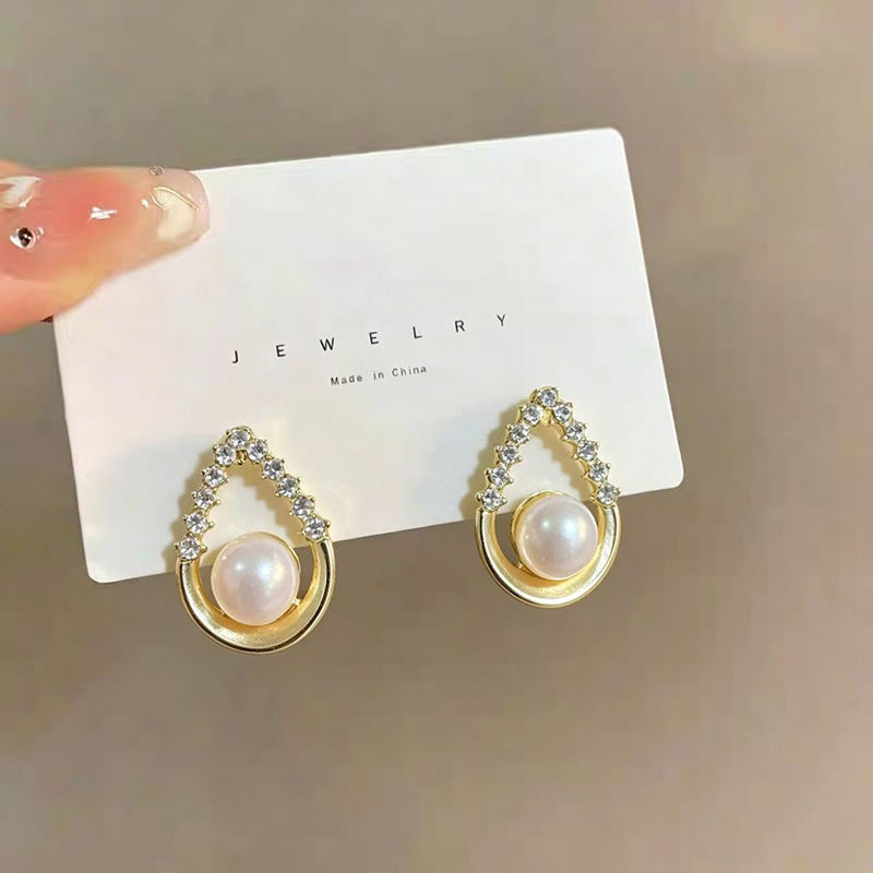 925 Silver Needle Internet Celebrity Same Style Gold Earrings Women's Light Luxury...