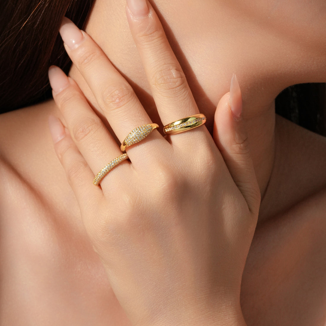 Light-luxury High-end S925 Sterling Silver Ring For Women Sparkling With A Row Of...