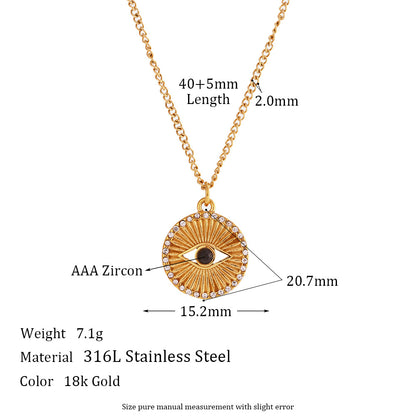 Minimalist Black Eyes Stainless Steel Necklace Jewelry - view 3