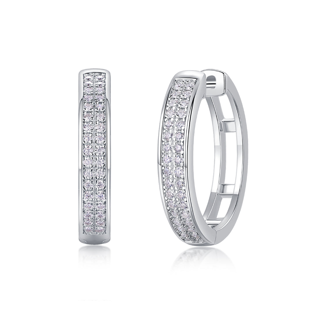 Firefly Light Moissanite S925 Sterling Silver Platinum-plated Stud Earrings