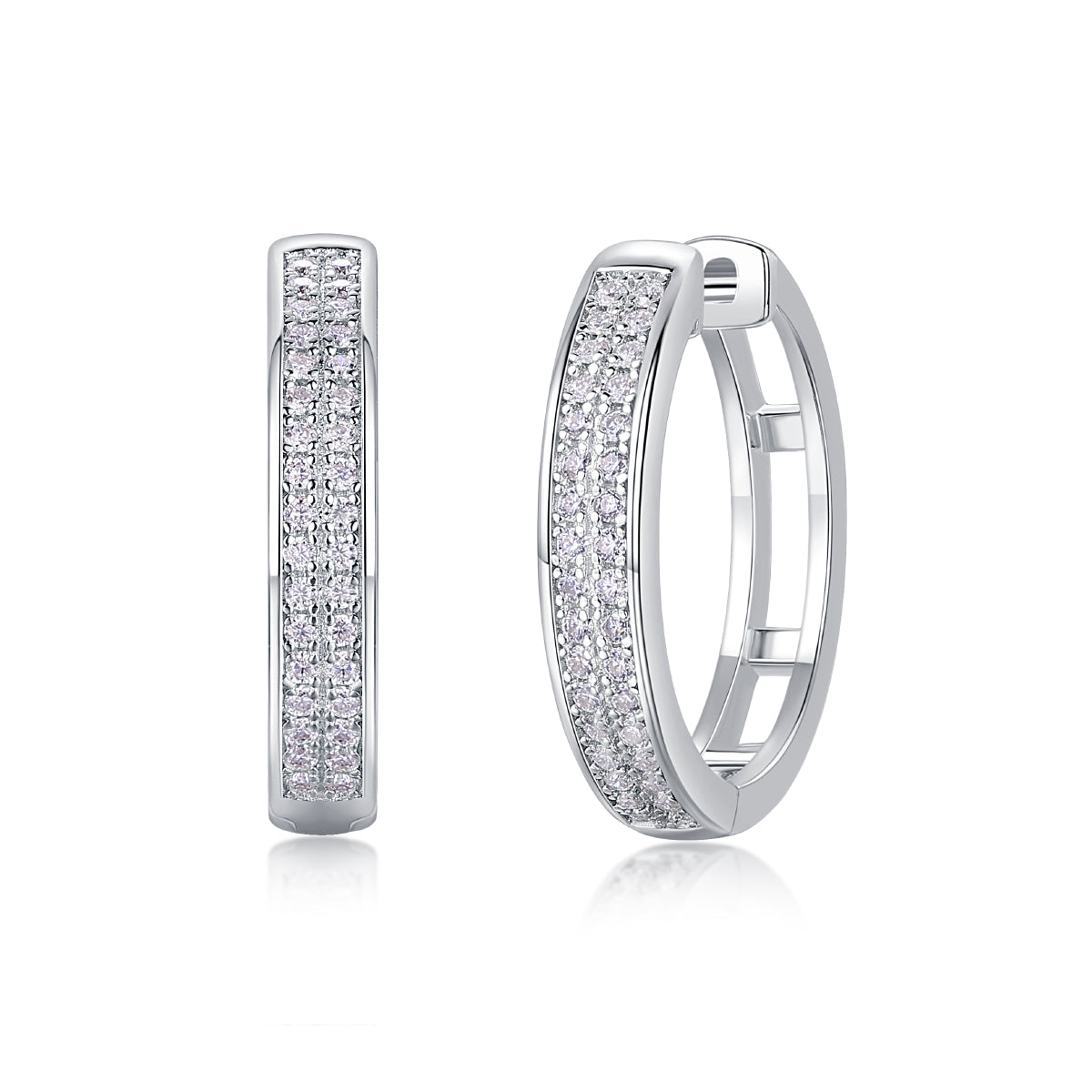 Firefly Light Moissanite S925 Sterling Silver Platinum-plated Stud Earrings - view 4