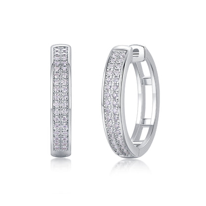 Firefly Light Moissanite S925 Sterling Silver Platinum-plated Stud Earrings - view 4