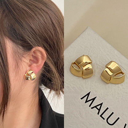 925 Silver Needle Internet Celebrity Same Style Gold Earrings Women's Light Luxury...