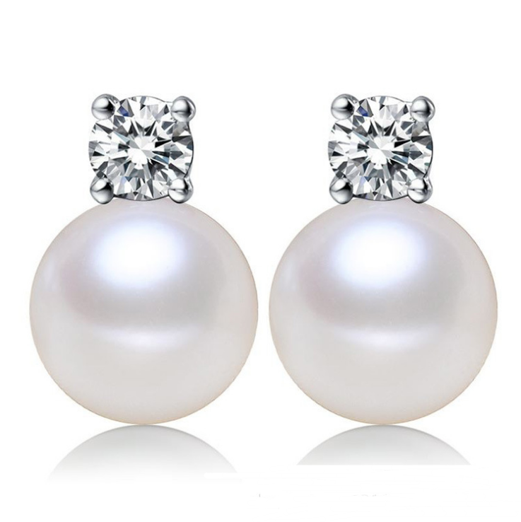Round pearl stud earrings - view 6