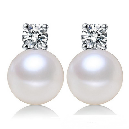 Round pearl stud earrings - view 6