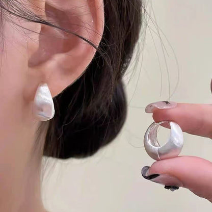 925 Silver Needle Internet Celebrity Same Style Gold Earrings Women's Light Luxury...