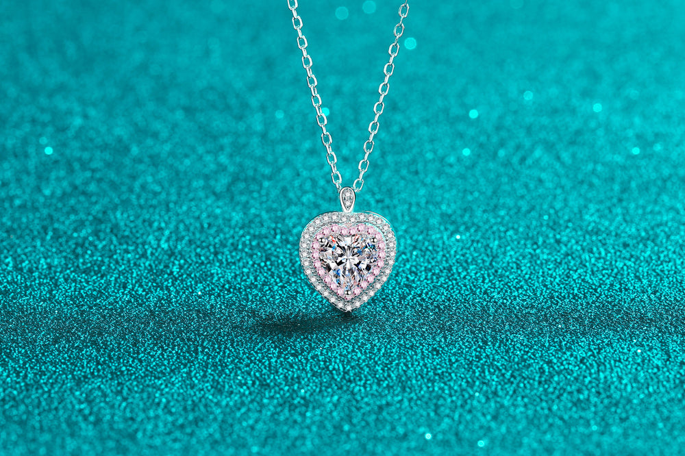 Heart Halo Moissanite Pendant Necklace - product view 5